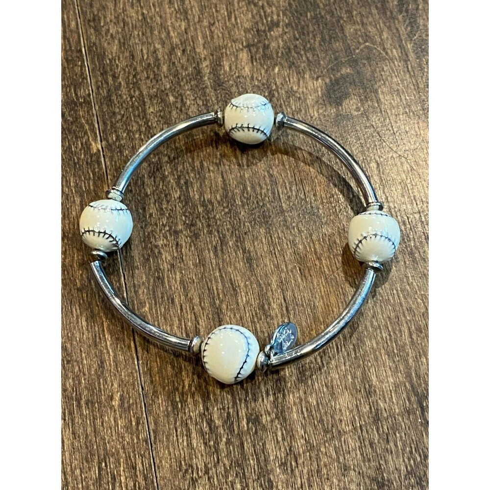 Cookie Lee Baseball Bracelet – Blue Stitch Beads, Fan Jewelry (A)